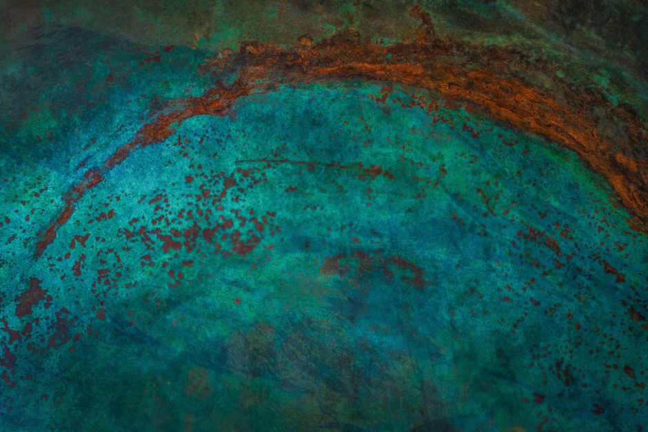 corroded copper pipe with green oxidation corroded copper pipe with green oxidation