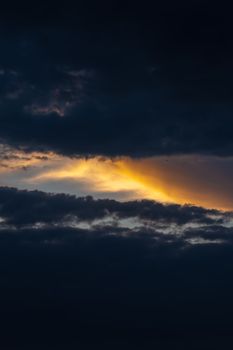 A striking sunset with dramatic clouds creating a colorful sky in Eesti.
