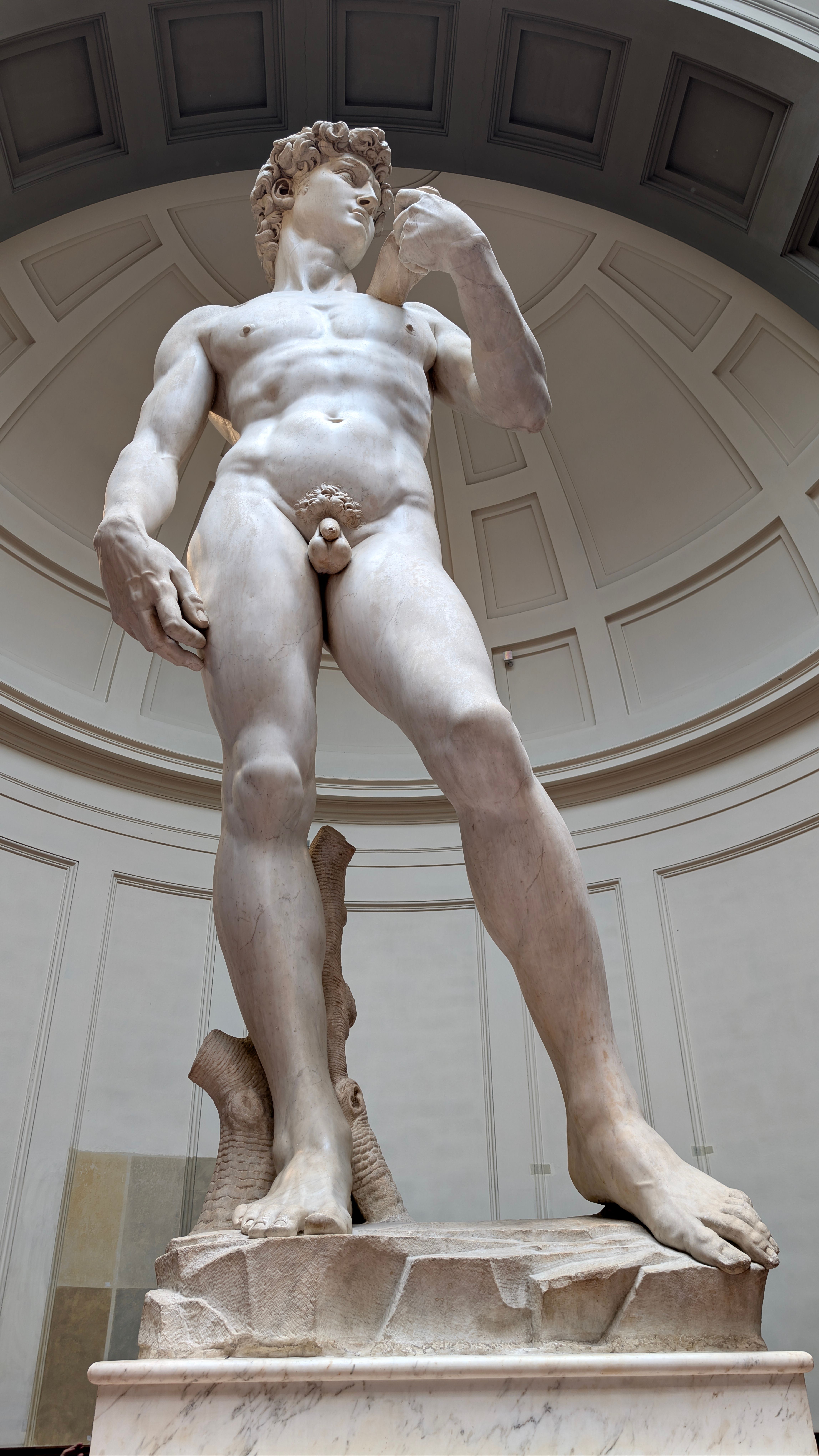 Famous marble statue of David by Michelangelo at the Accademia Gallery in Florence, Italy.