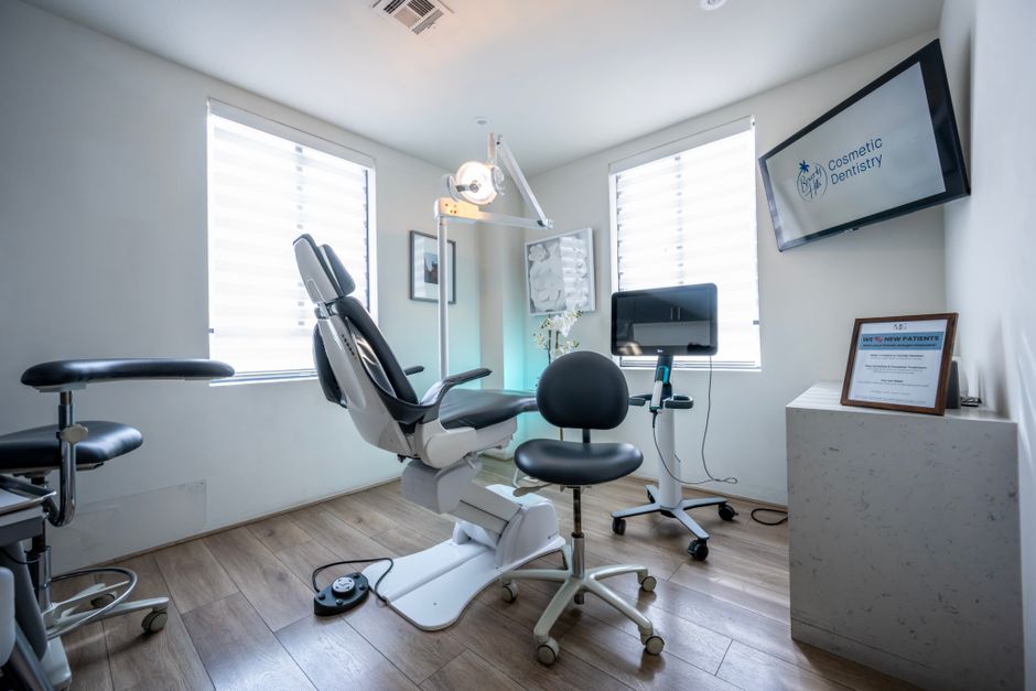 warm modern dental reception area with natural light