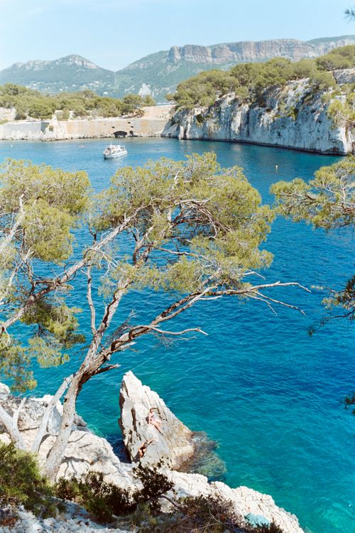 Free Bright and vivid view of a calanque with turquoise waters in Cassis, France. Stock Photo