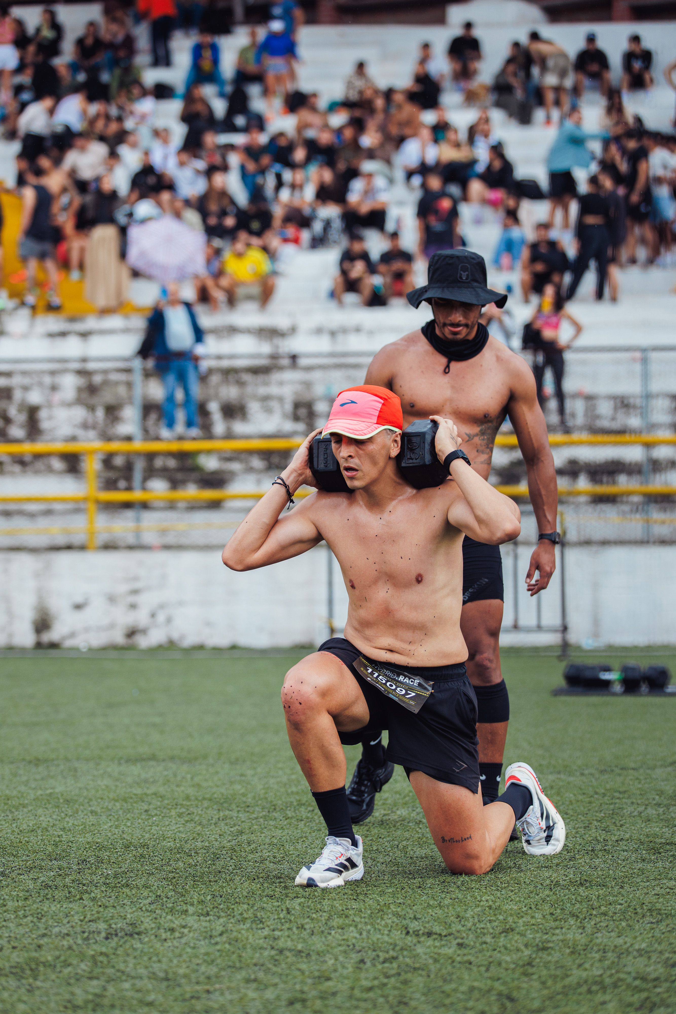 Group of people running together at a fitness event
