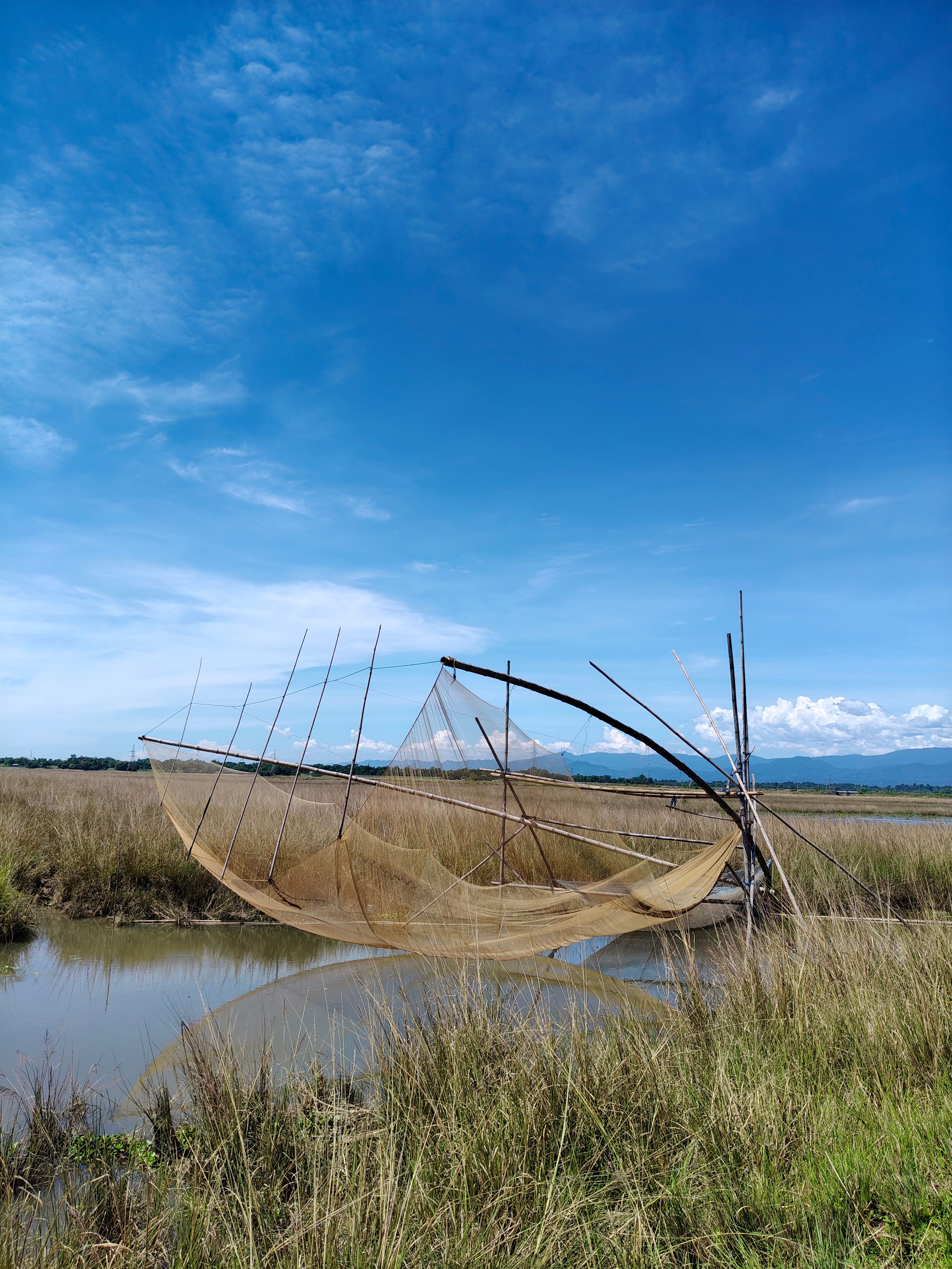 Traditional Fishing Net in Assam Landscape · Free Stock Photo
