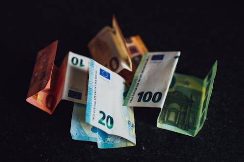 Free 10 and 20 Euro Bill Stock Photo