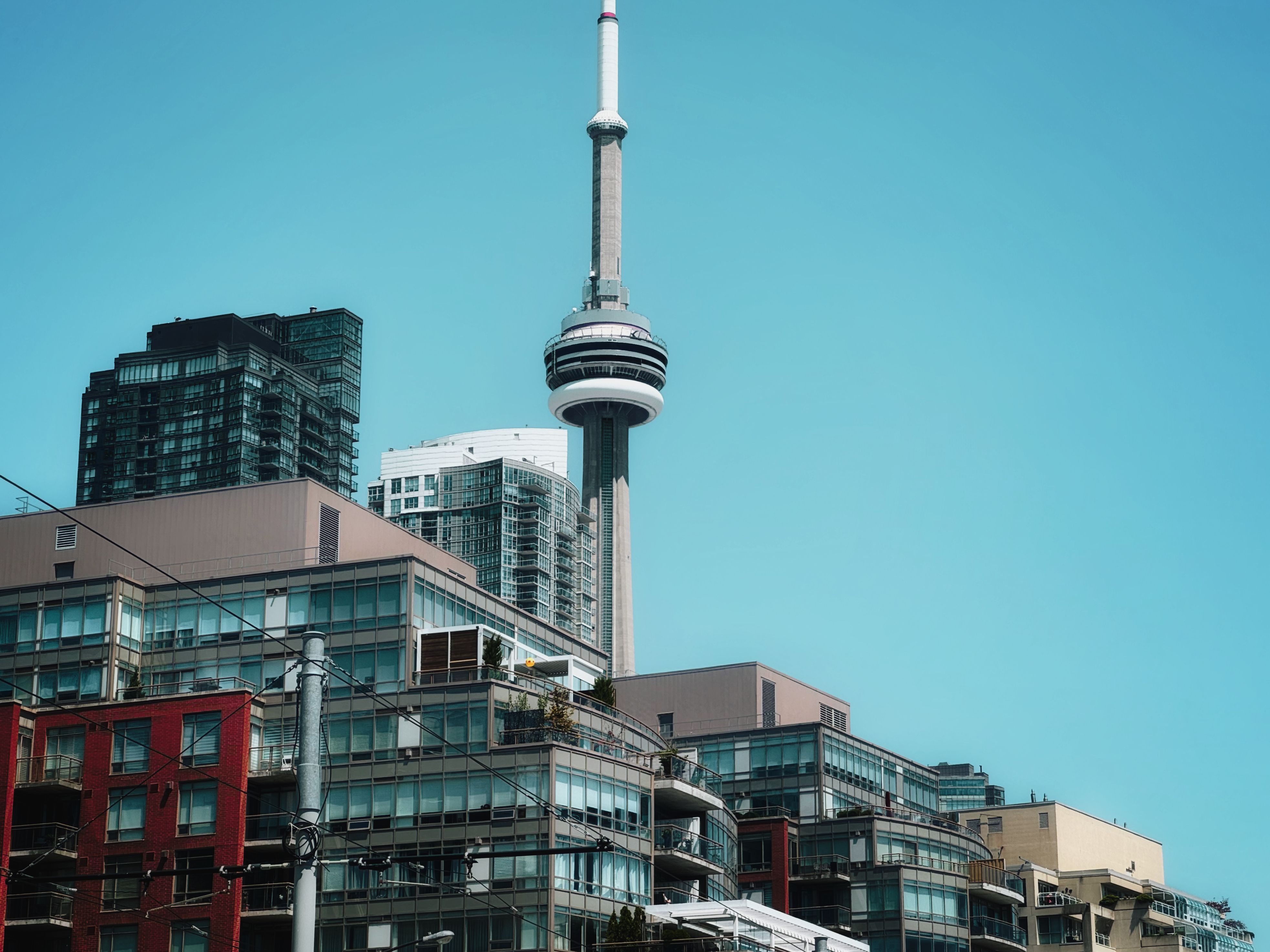 Established mid-rise Toronto condo building in a leafy neighbourhood, illustrating the healthier construction of older condos over new builds