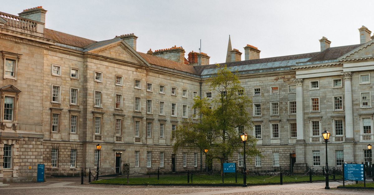 Trinity College in Dublin, showcasing its classic architecture and historic charm.