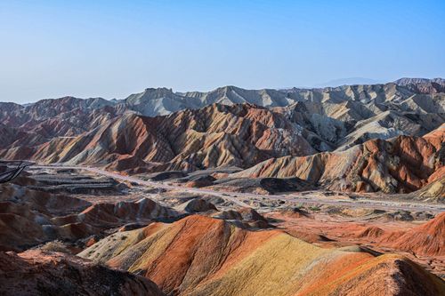 Free Colorful rock formations in Zhangye Danxia Landform, China. Stock Photo