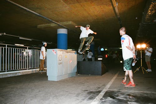 Man Jumping on a Skateboard