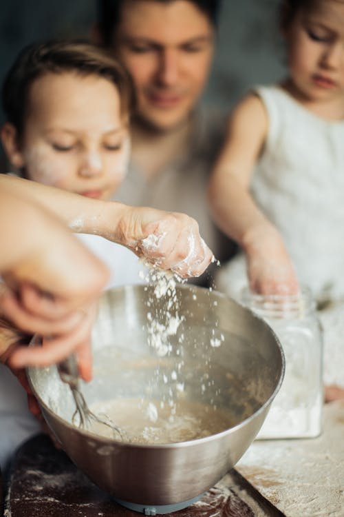 Free Photo of Hands Grasping Flour Stock Photo