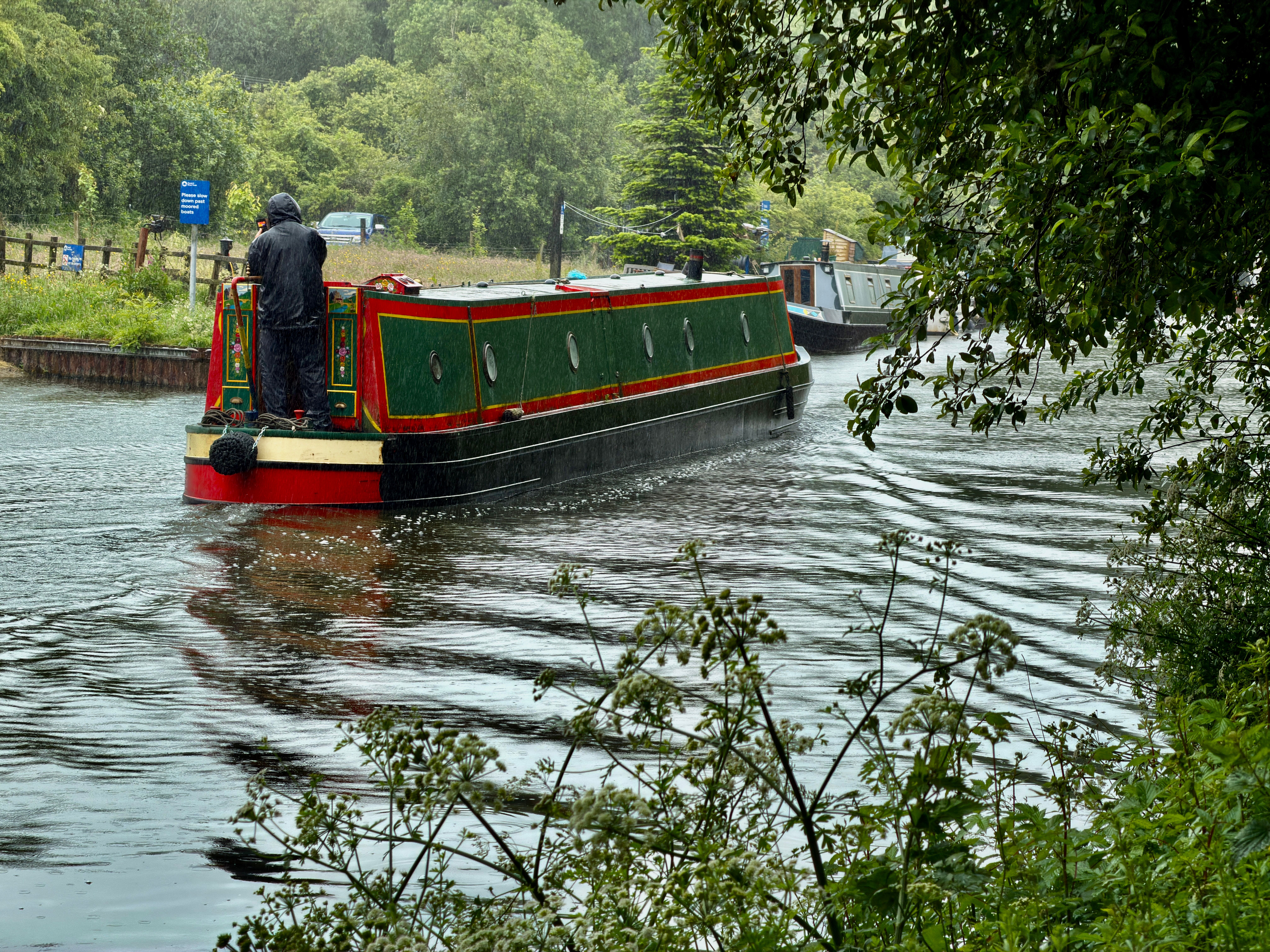 Narrowboats on the Leeds and Liverpool Canal below Skipton High Street