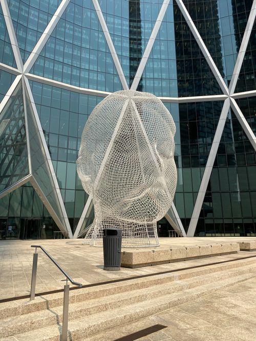 Free Stunning sculpture outside The Bow skyscraper in Calgary. Stock Photo