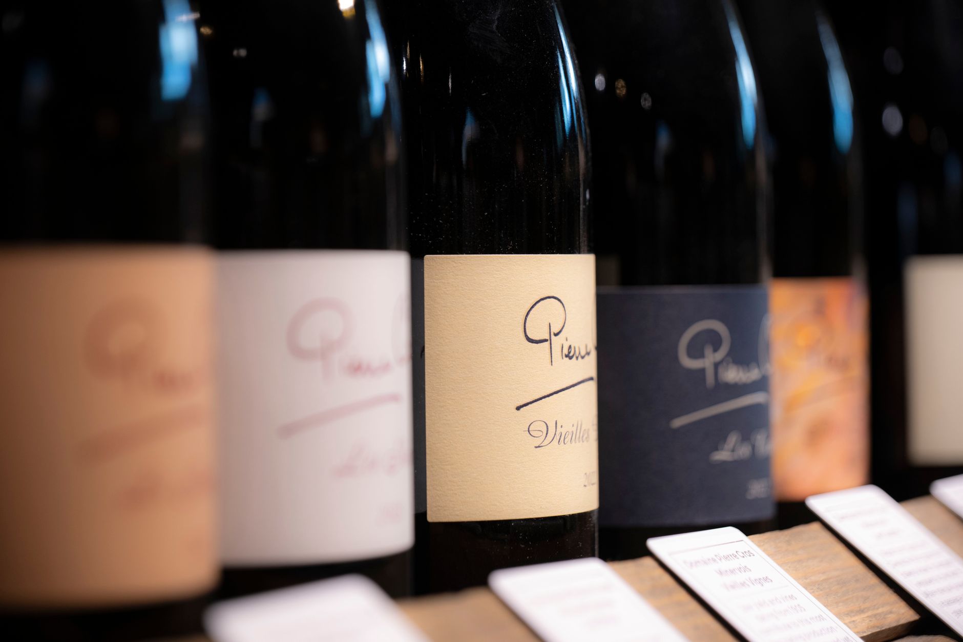 Close-up of wine list menu at an elegant restaurant setting