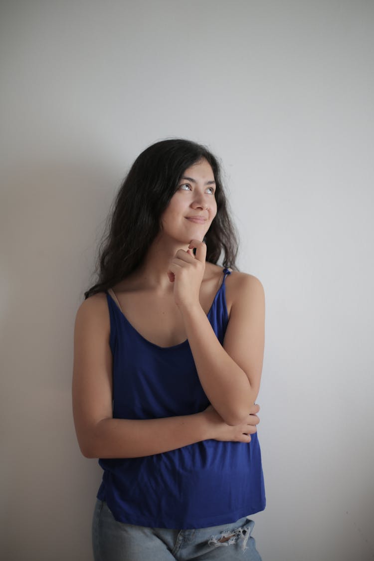 Woman In Blue Tank Top