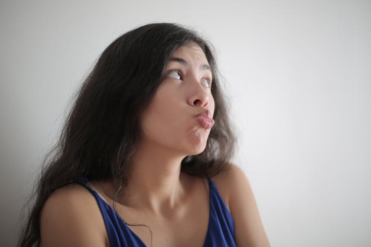 Woman Pouting Her Lips