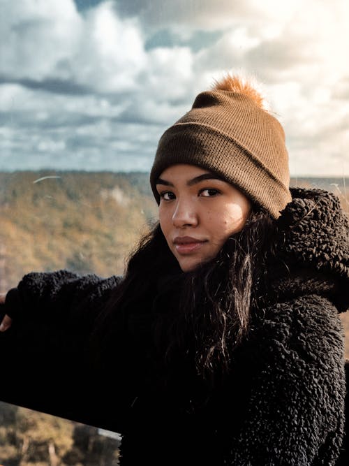 Woman in Black Fur Coat