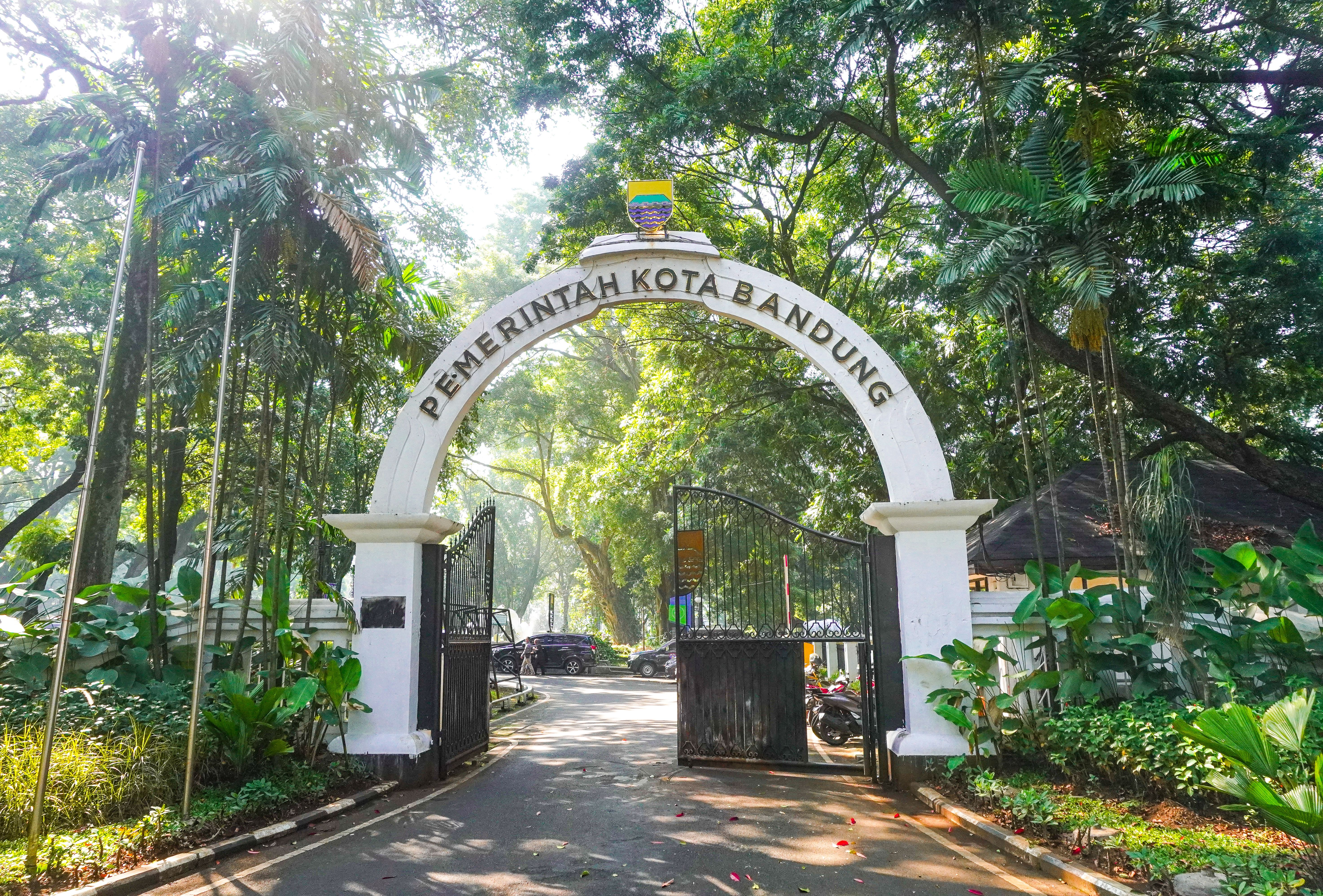 Scenic entrance arch to Bandung City Administration Park