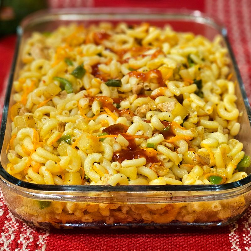 Party Baked Orzo with Chorizo and Roasted Peppers