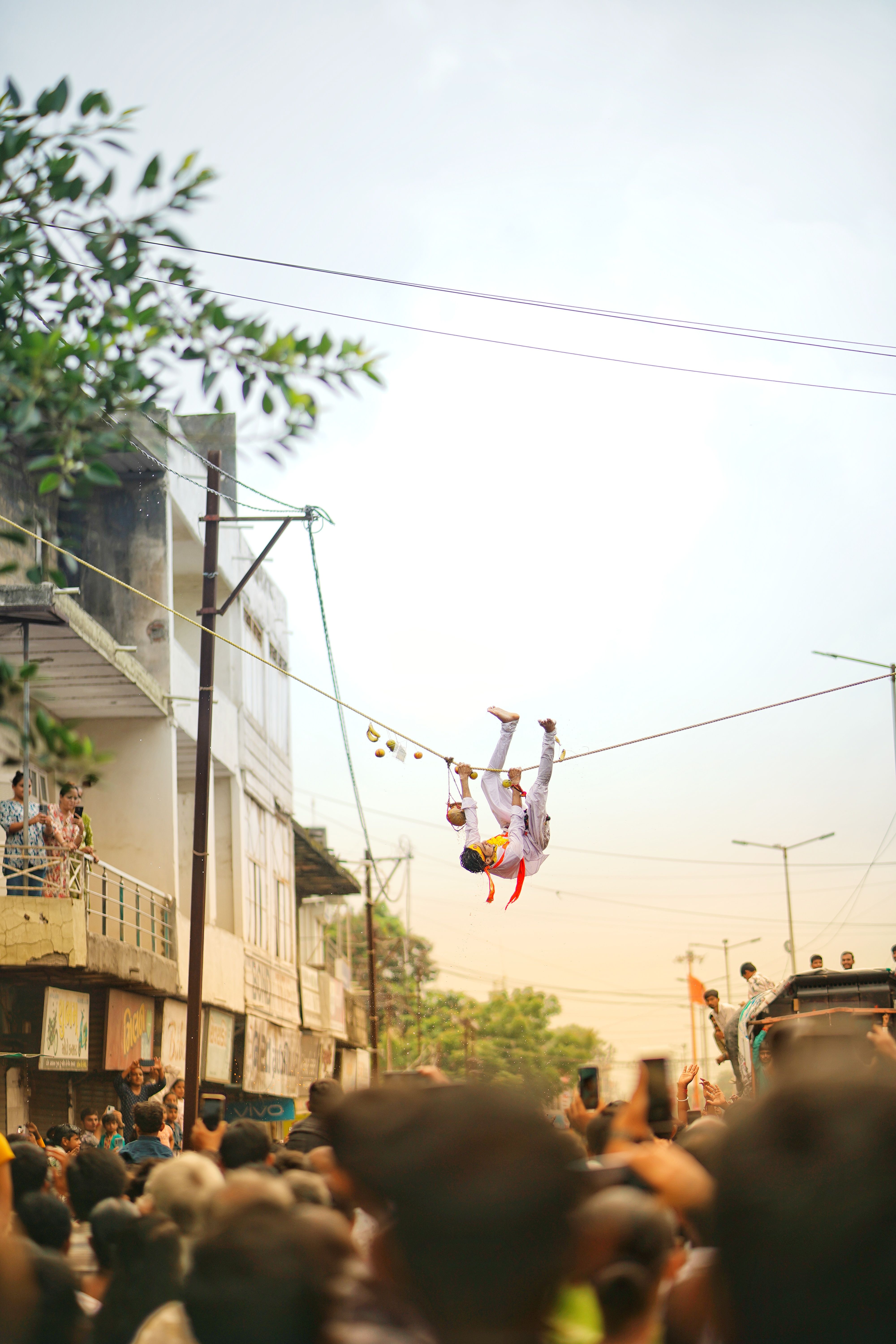 Exciting Dahi Handi celebration showcasing vibrant festival culture in Keshod, Gujarat.