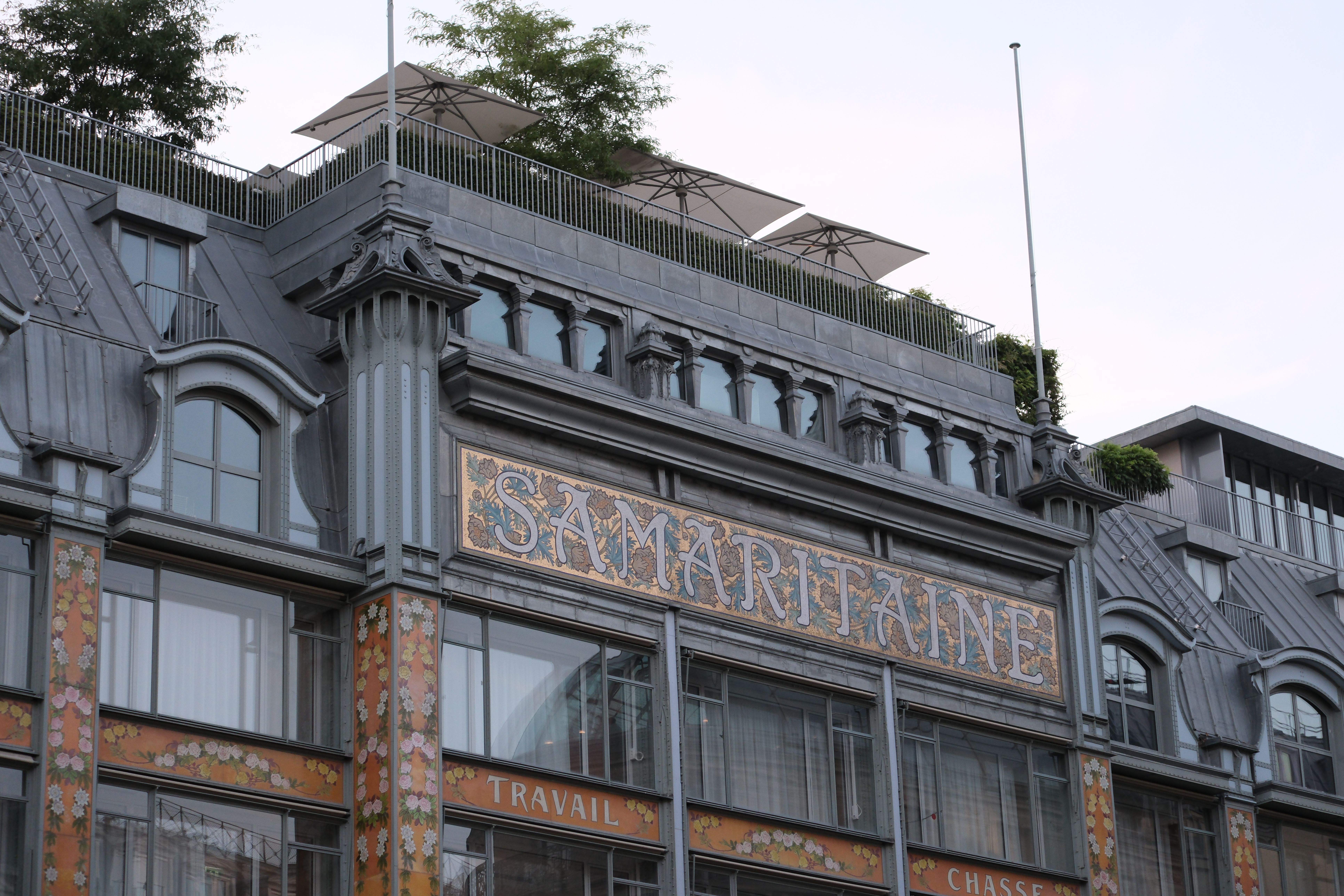 Art Deco facade of the La Samaritaine department store in Paris, France.