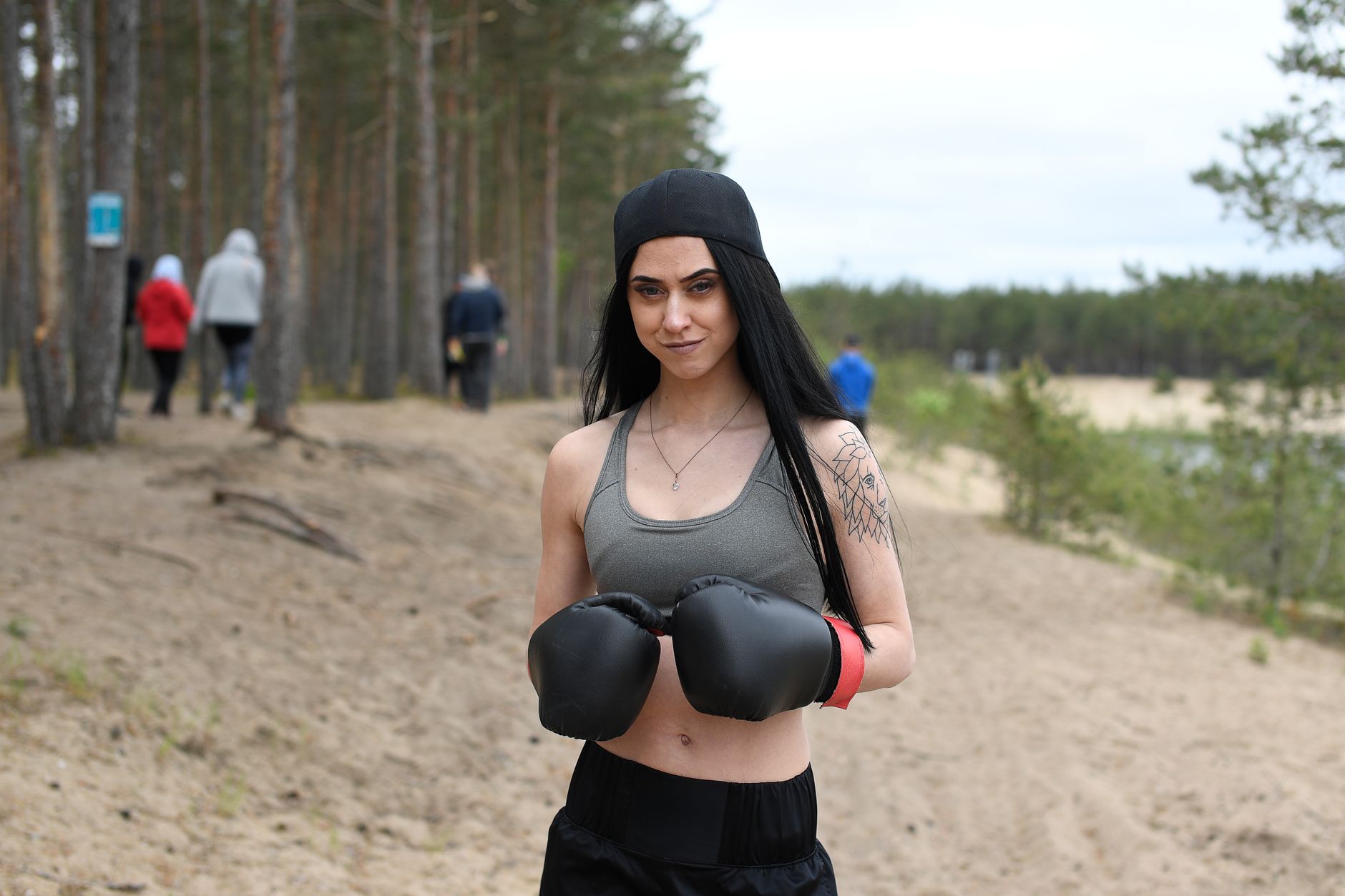 Estonya'da sporcular antrenman yaparken