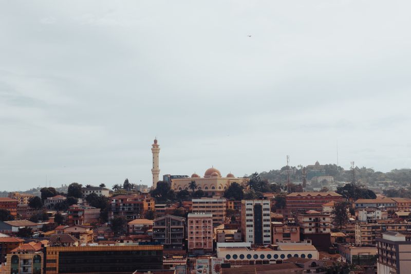 Aerial view of Kampala, Uganda, representing market entry and expansion