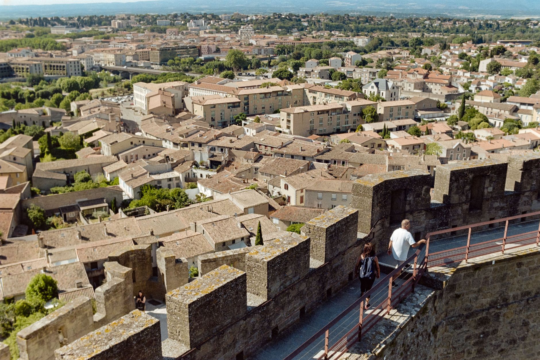 Explore the stunning rooftops and fortified walls of Carcassonne, France.