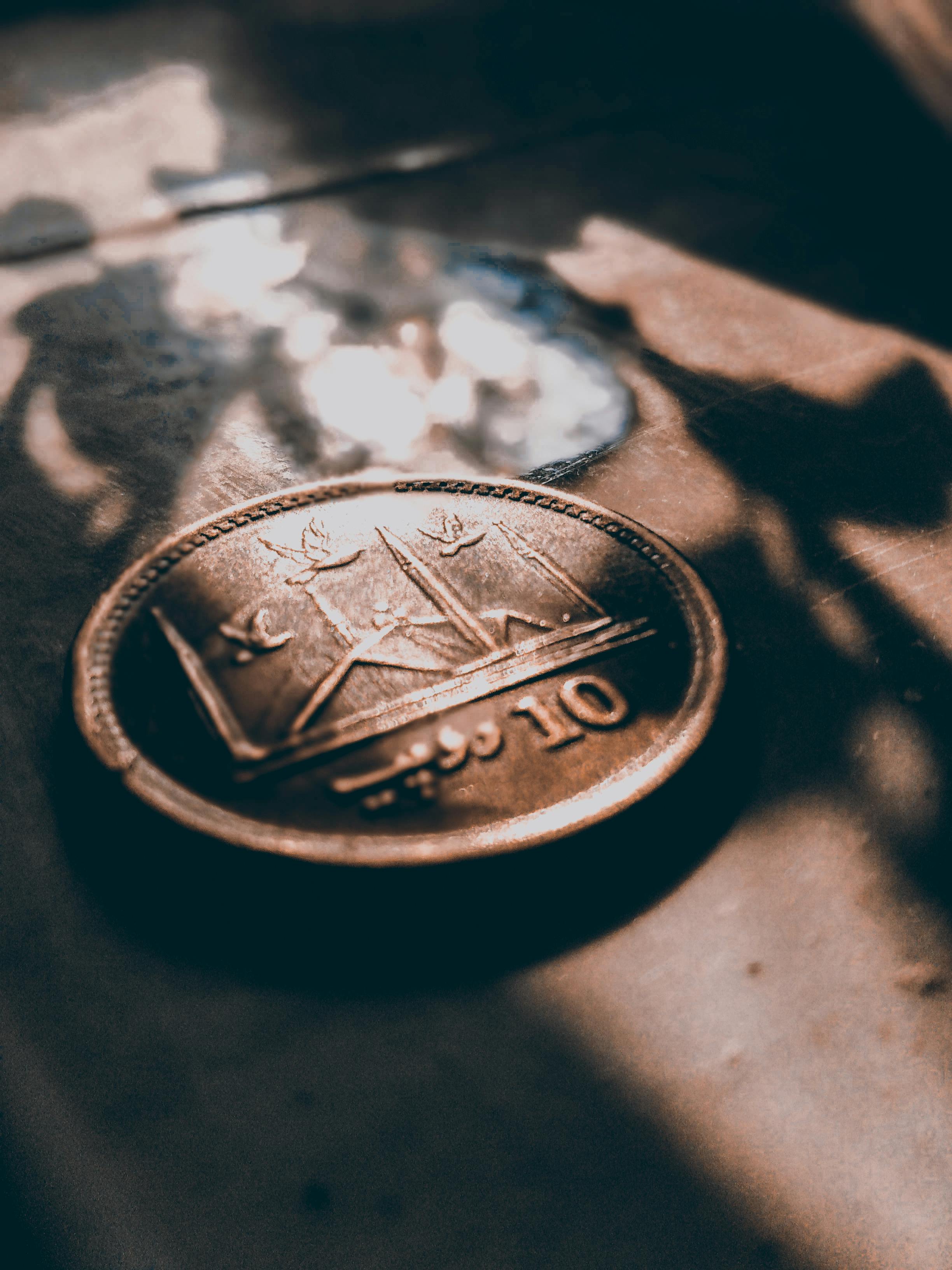 pakistani shiny coin in sunlight