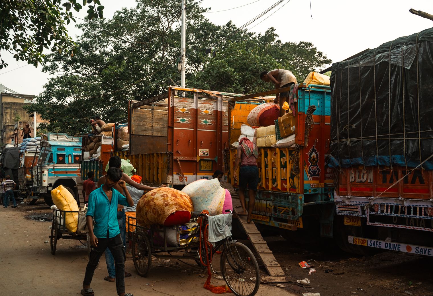 Over — belongings being loaded for transport to storage