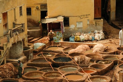 Artisan workshops — brass, leather, ceramics — Fez