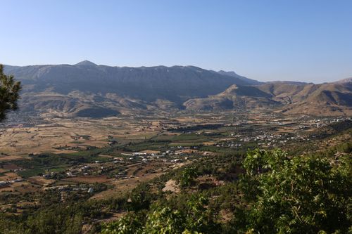 Free Stunning aerial landscape of Mersin, Turkey, showcasing fields and mountains under clear blue skies. Stock Photo