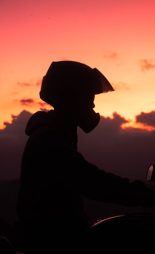 Free stock photo of beautiful sky, helmet, sunset