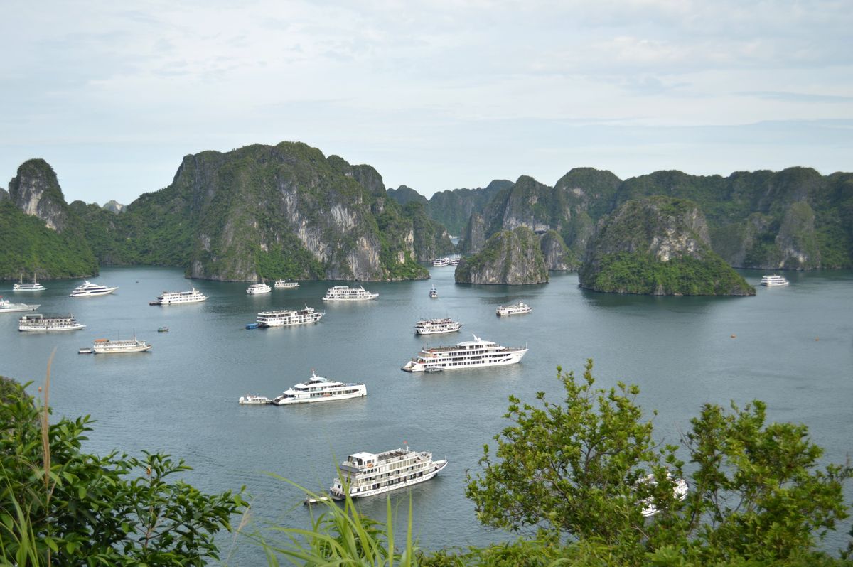 Ha Long Bay's limestone karsts rising from the Gulf of Tonkin — a UNESCO World Heritage seascape of 1,600 islands.