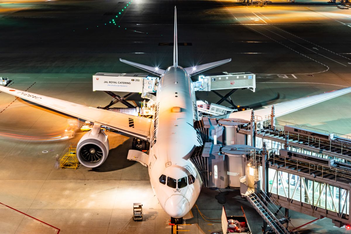 Aircraft on the tarmac before departure
