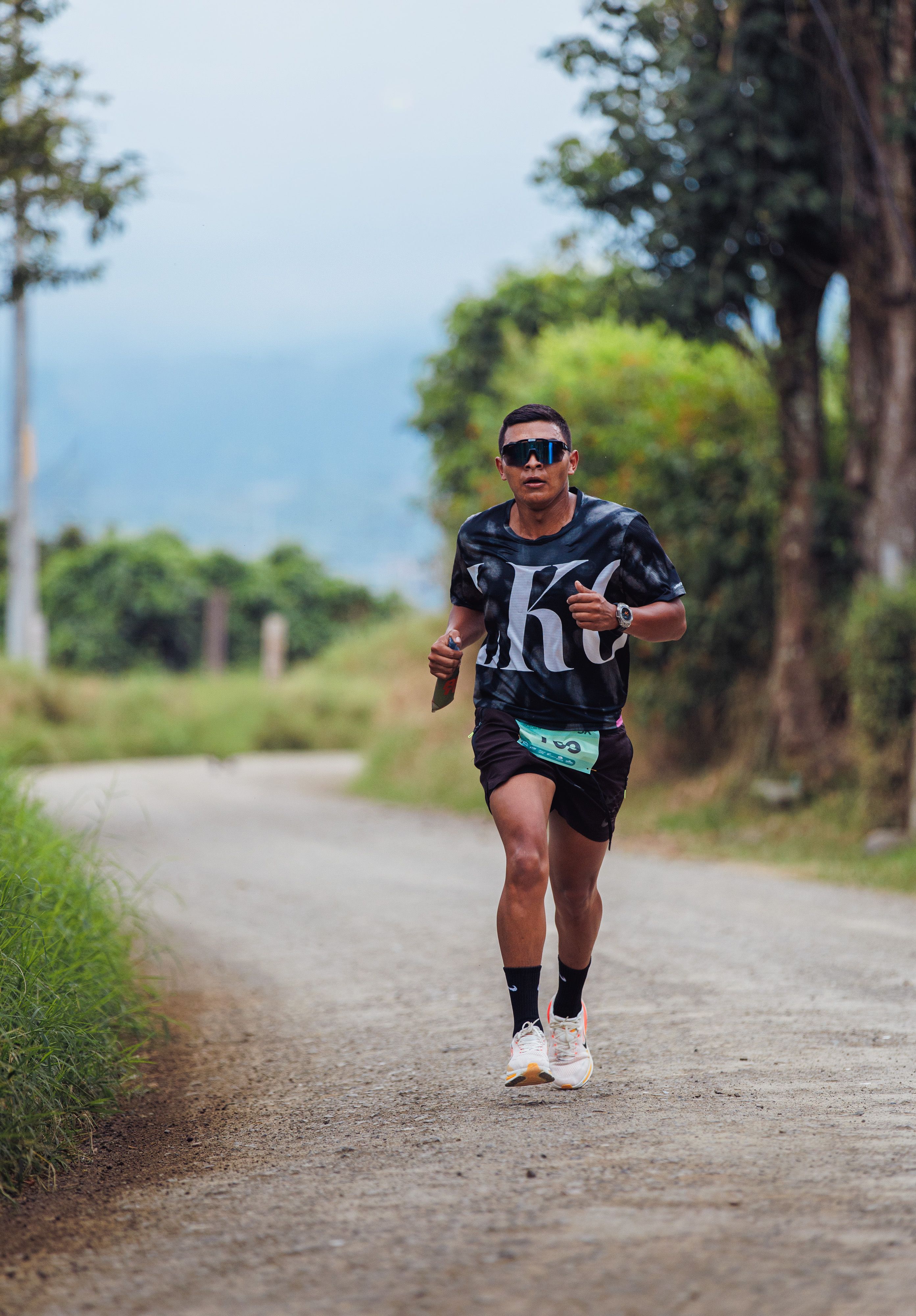 Male Runner on Rural Road in Colombia