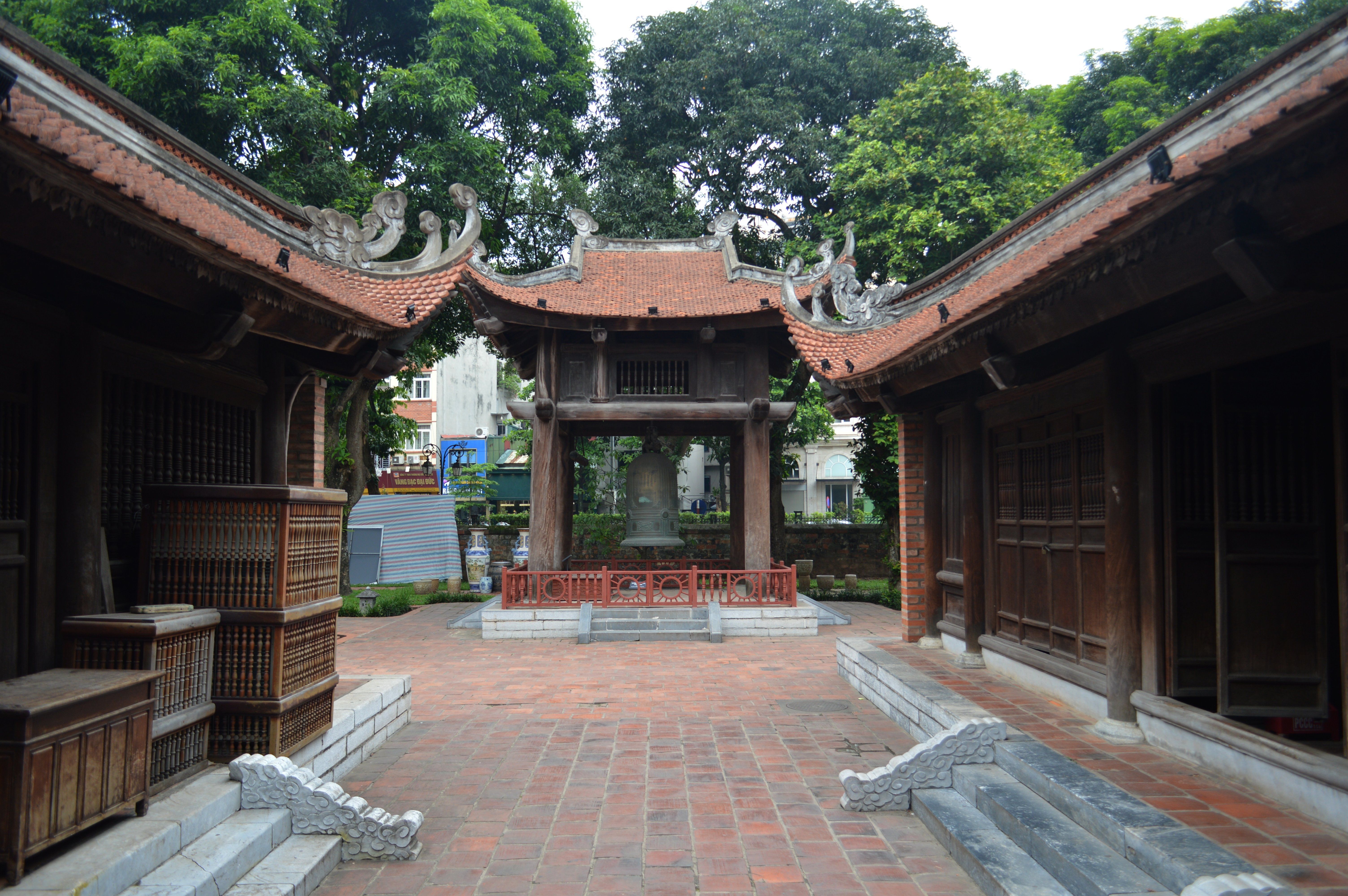 Temple of Literature courtyard, stone steles, quiet morning light