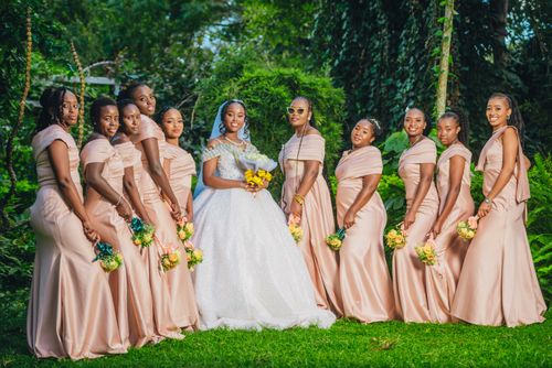 Bride Peach And Mint Bridesmaid Dresses Blush Pink And Sage Green Wedding Dresses Sage Green And