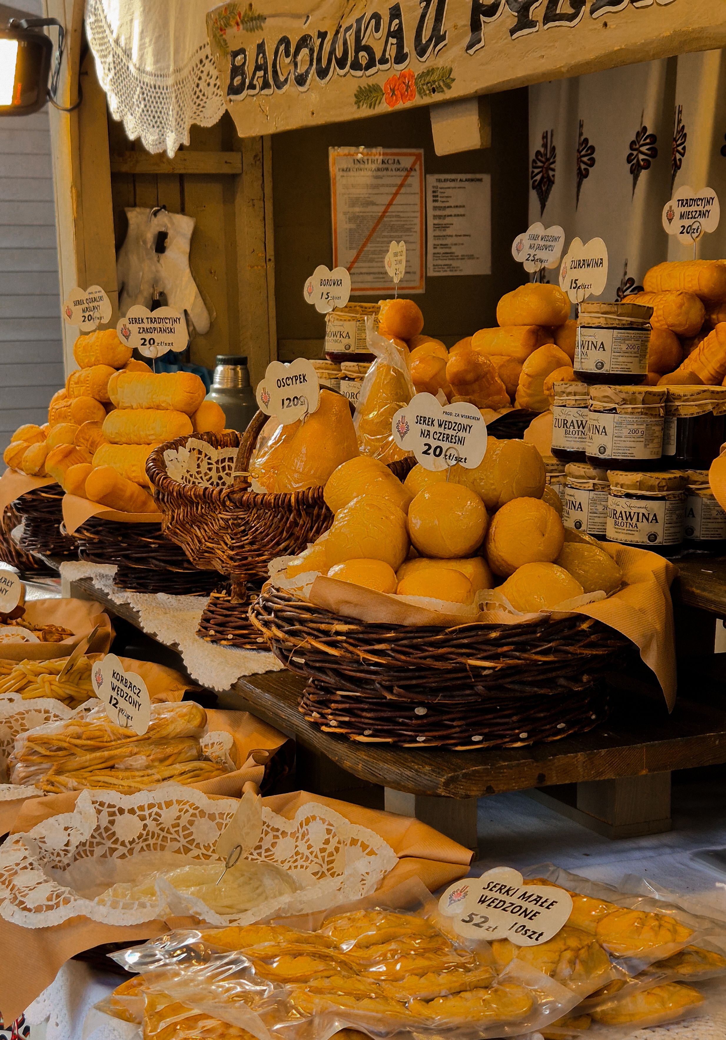 Traditional smoked oscypek cheese from the Tatra Mountains