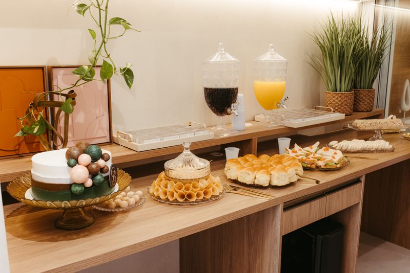Abundant bakery catering spread shared across a Sydney event table