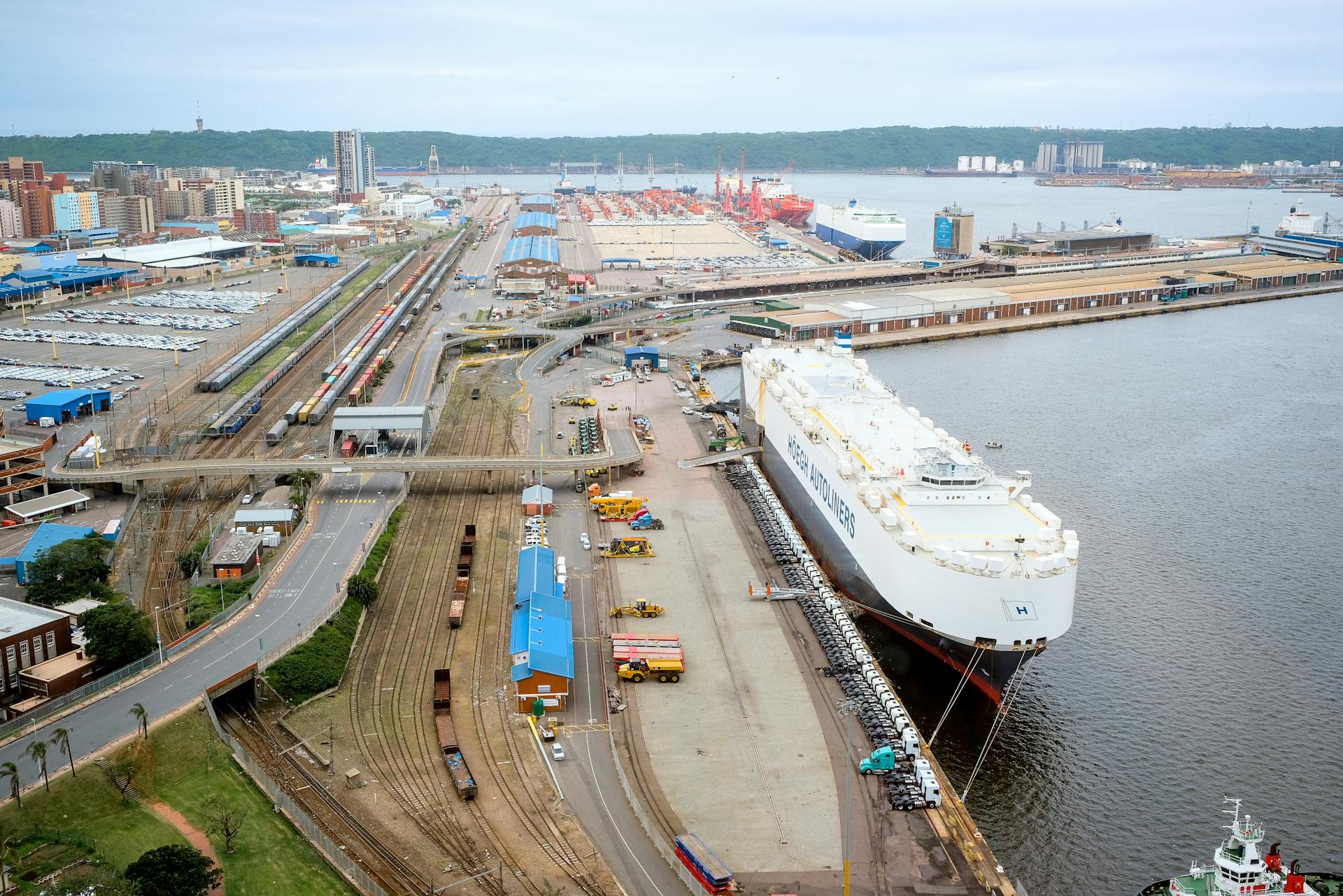 Drone Shot of a Port during the Day