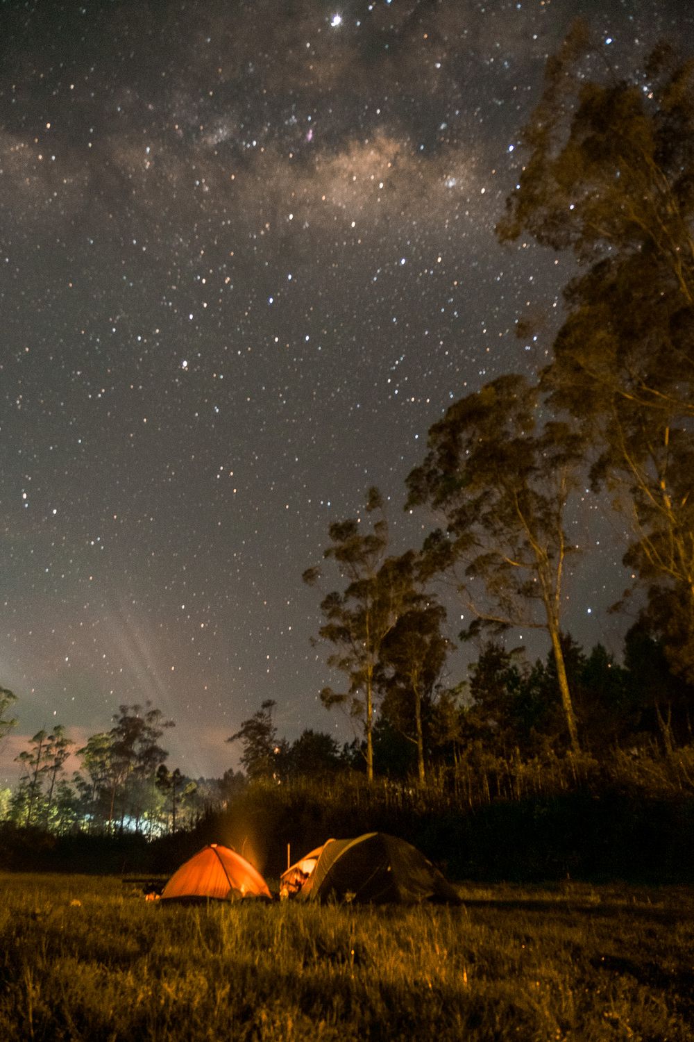 Ciel étoilé au-dessus du bivouac
