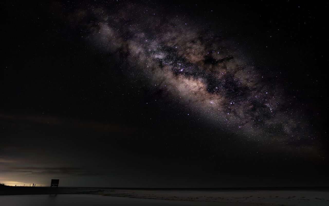 Stunning view of the Milky Way galaxy over Grayton Beach, Florida's night sky.