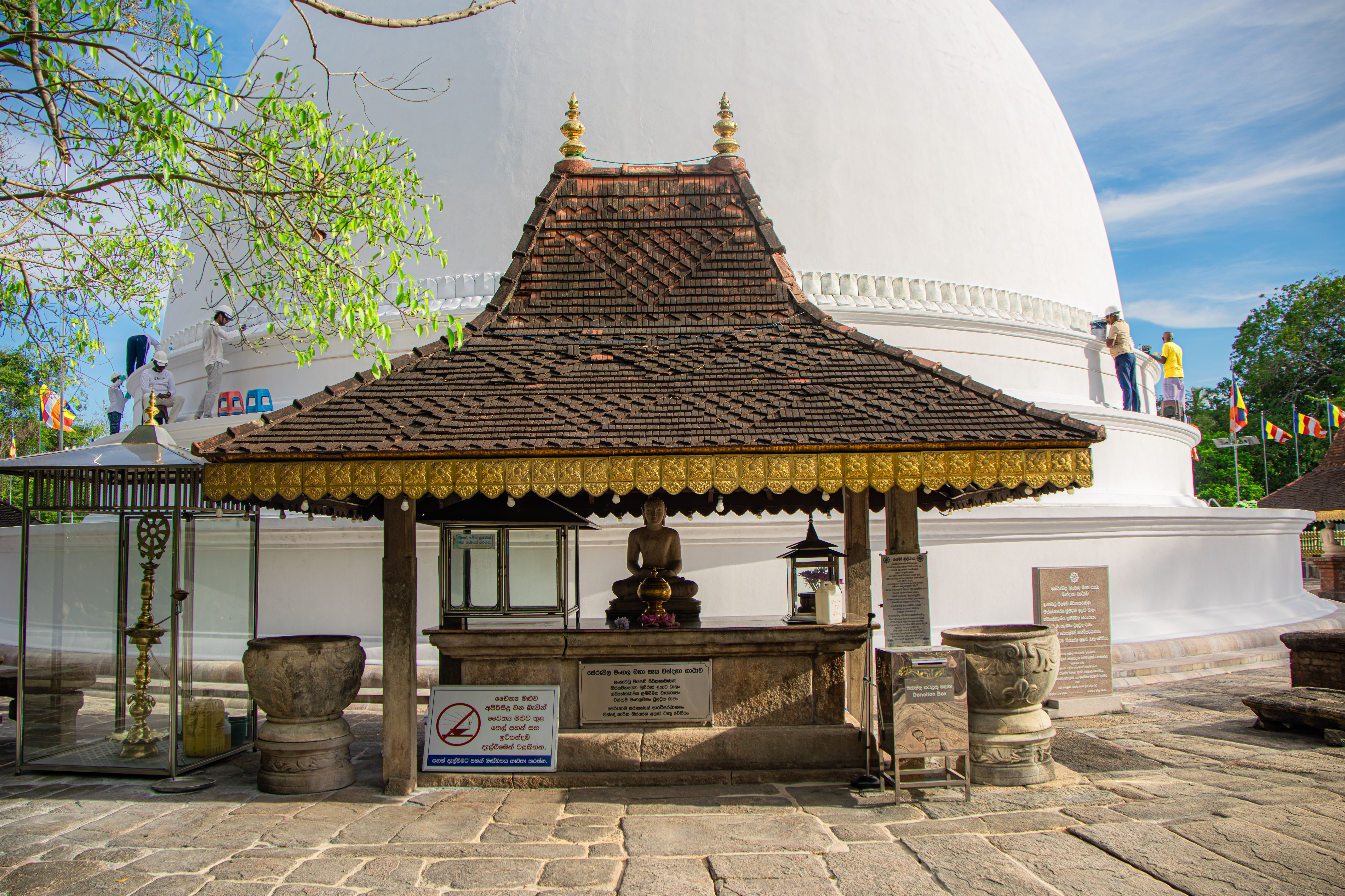 Intricate Buddha statues and ancient murals inside the Dambulla Cave Temple in Sri Lanka