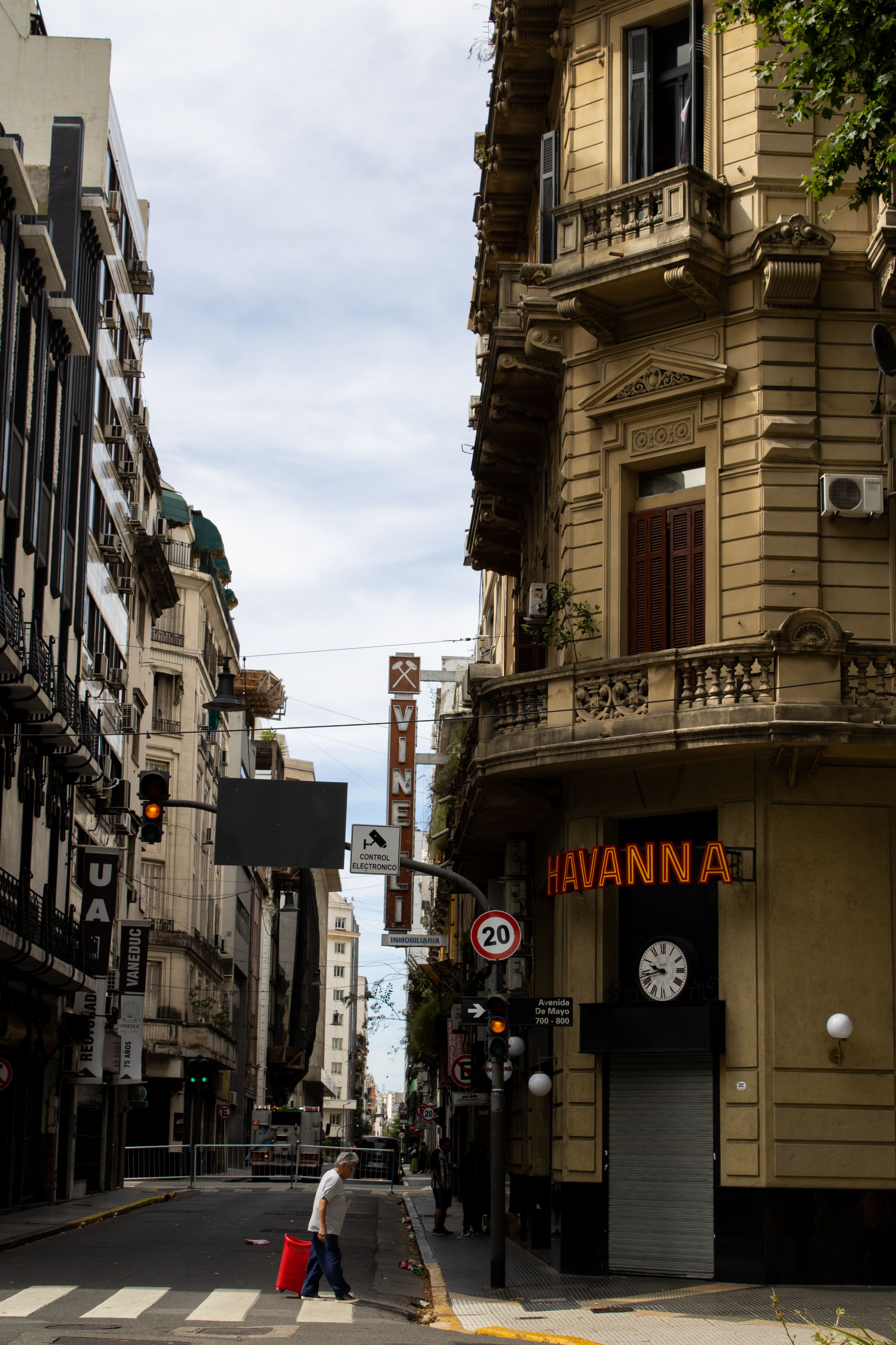 Captivating view of Buenos Aires street showcasing historic architecture and local culture.