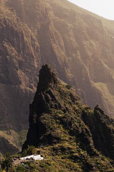 Stunning landscape of rugged cliffs and peaks in Masca, Tenerife, Spain.