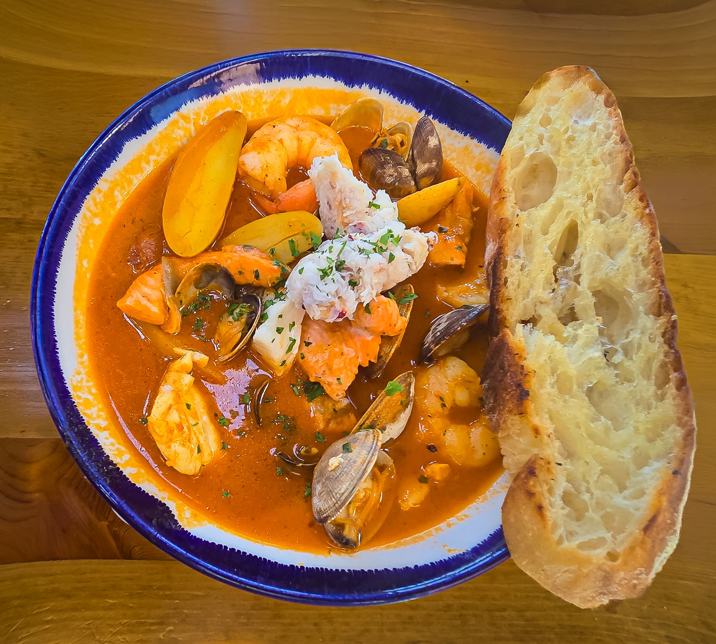 Hearty Gumbo with Toasted Bread