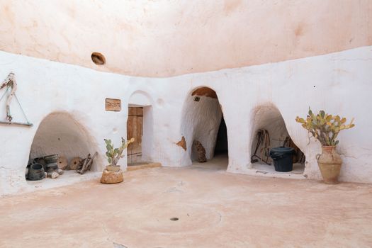 Explore the rustic charm of a troglodyte dwelling in Tijma, Gabès Governorate.