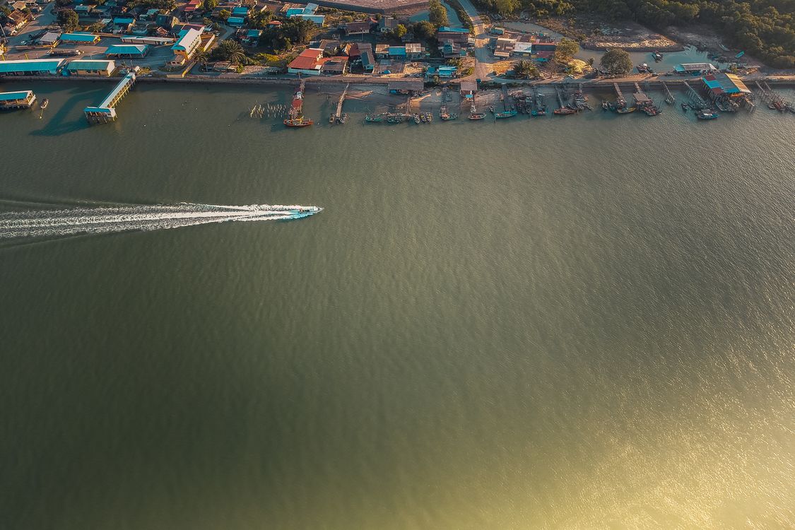 Aerial View of Boat on Water · Free Stock Photo