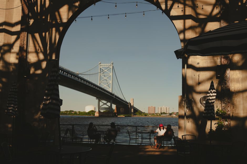 View of the Ben Franklin Bridge in Philadelphia, a landmark city backdrop for events and parties