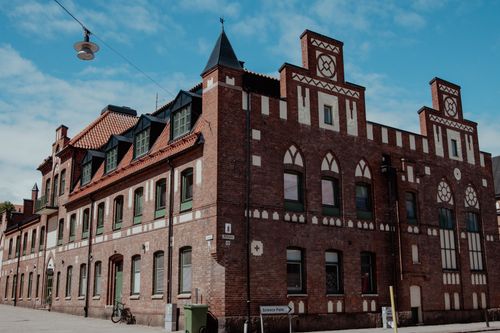 Free Beautiful historic brick building in Jönköping, Sweden showcasing traditional European architecture. Stock Photo