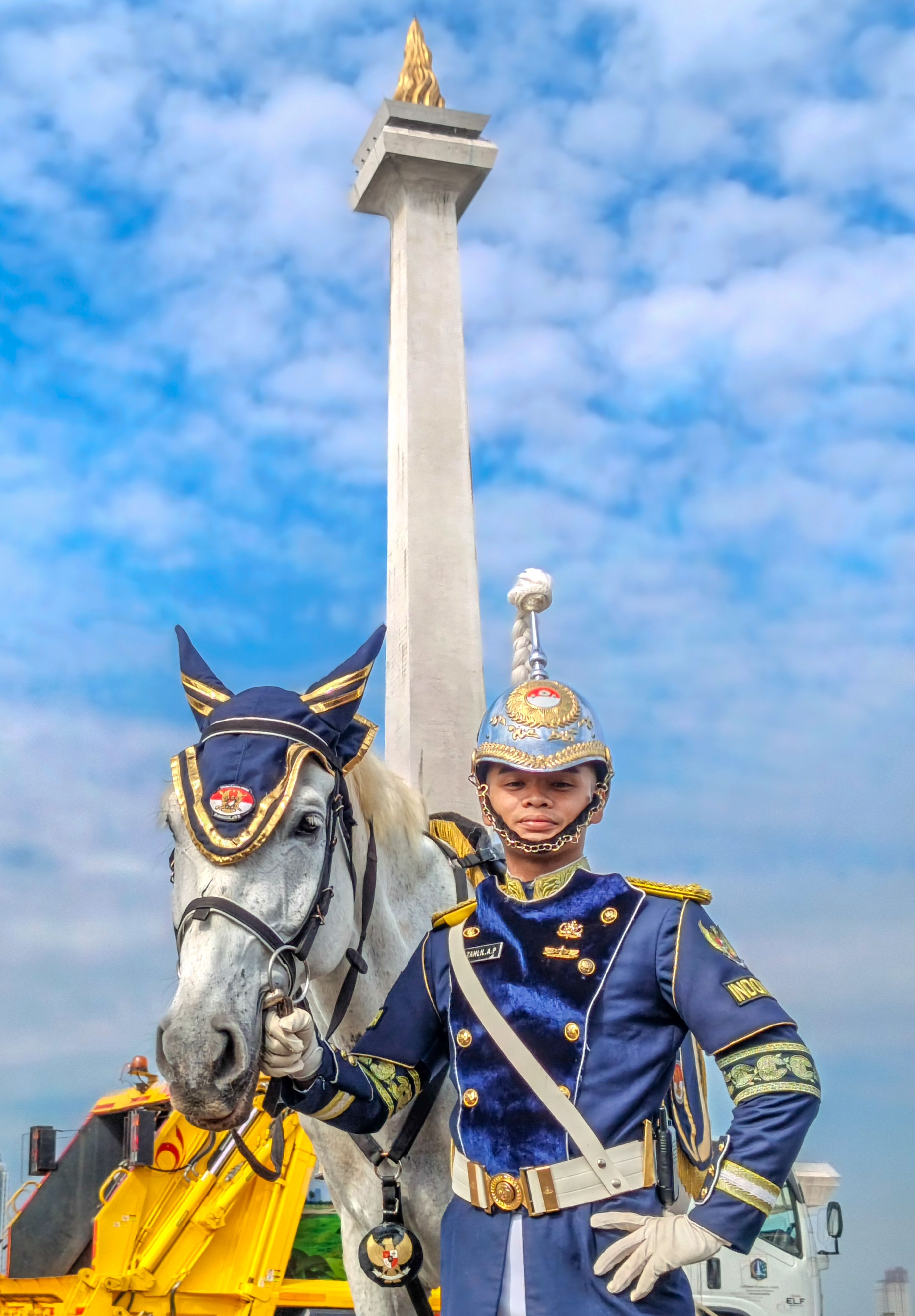 Indonesian Guard with Horse at National Monument